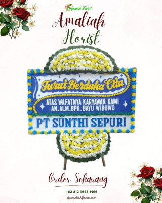 Papan Bunga Duka di Rusip Antara